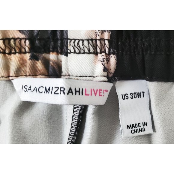 Isaac Mizrahi Live! Floral Pants Slacks Flat Front Pull-On Casual Sz 30WT - Picture 4 of 4